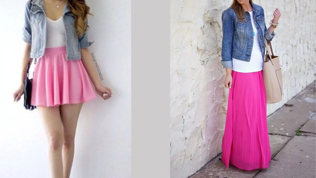 Barbie Pink Skirt With Denim Jacket