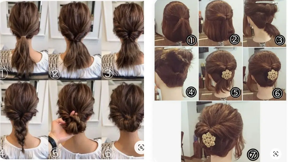 Pinned Updo With Short Hairs